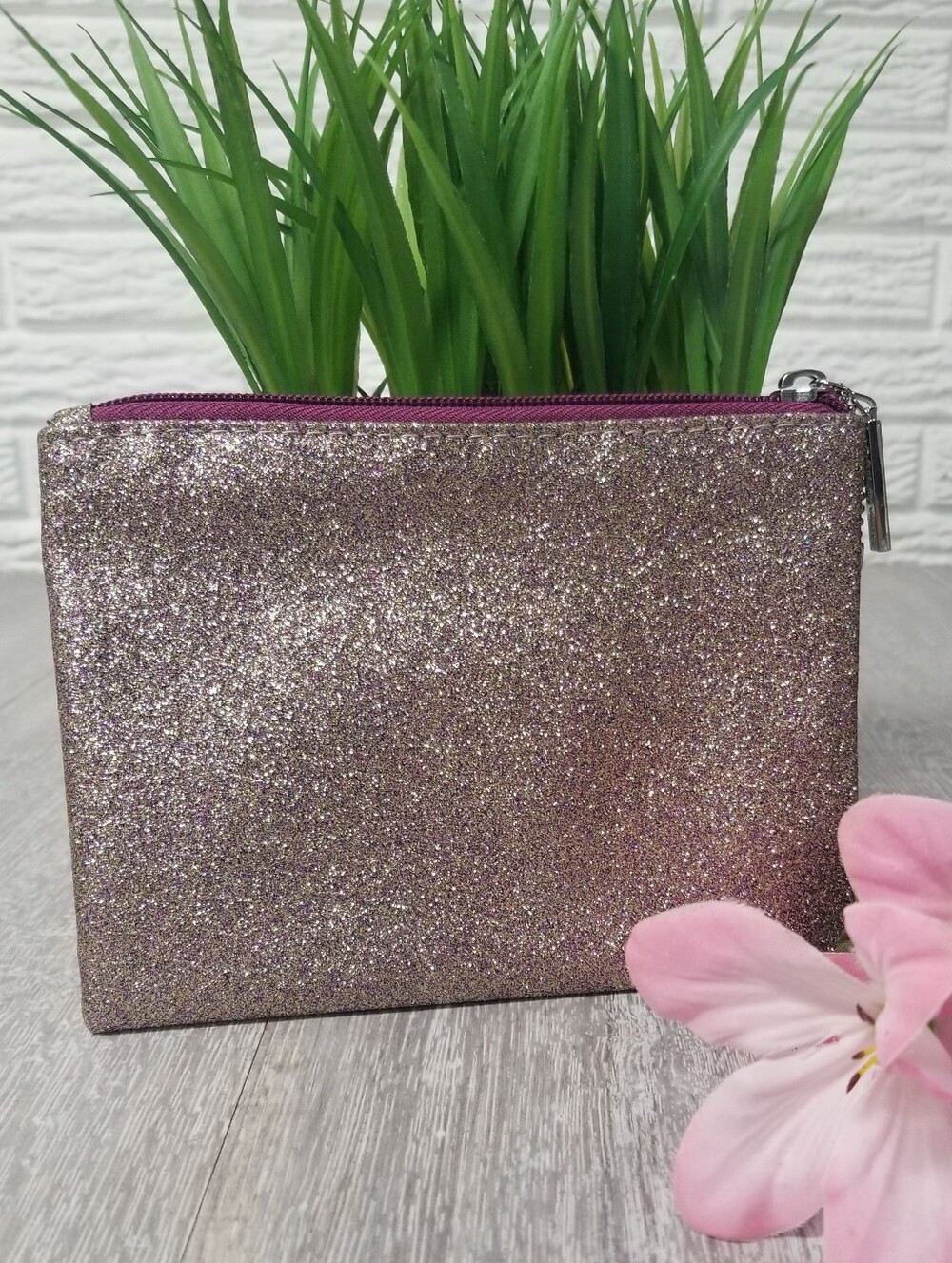 BBW Pink Glitter Clutch Bag
